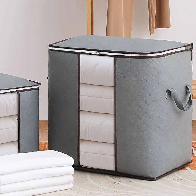 Grey Storage Organizer Bag Clothes